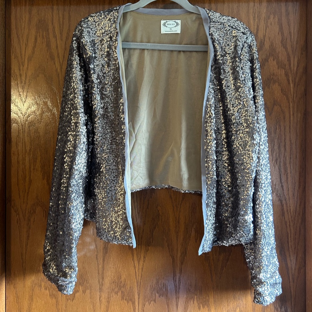 Joyfolie Sequin Open-Front cardigan